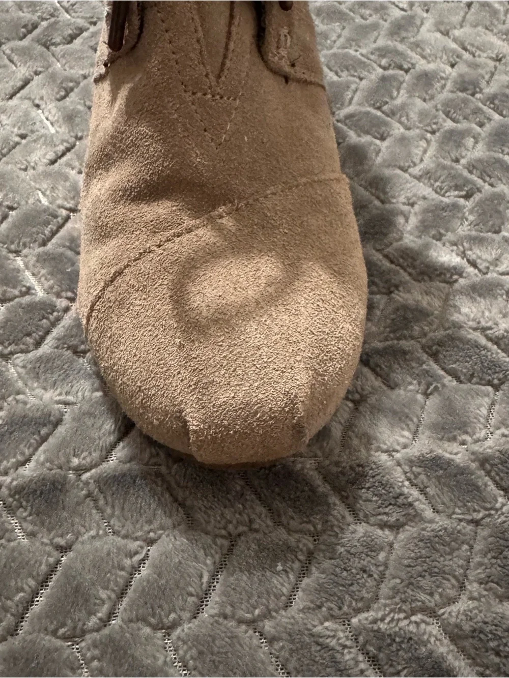 Women's  Toms Taupe Suede Wedge Ankle Boots - Lace-Up Comfort